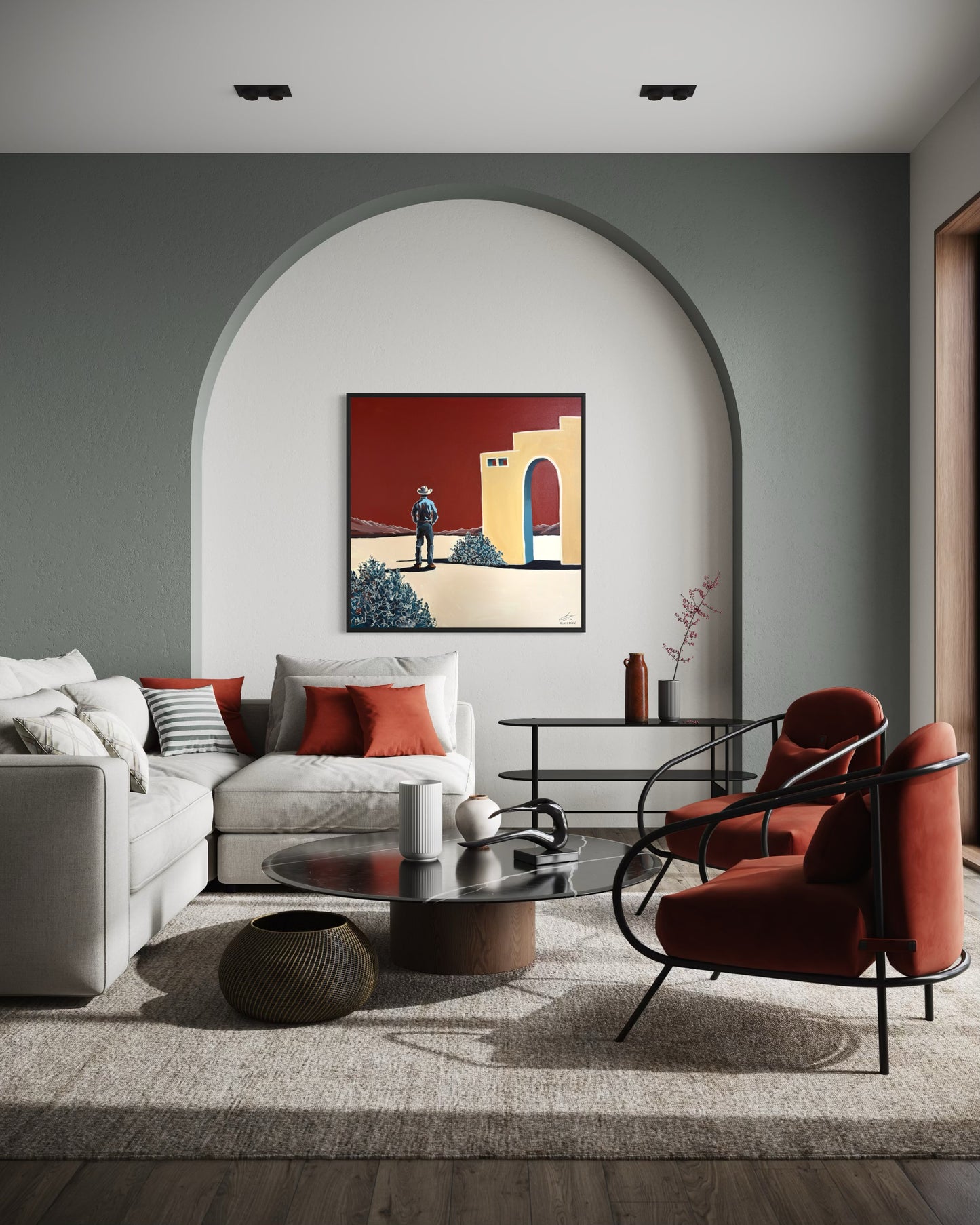 Desert Prayer by Kelly O'Brien shown in an interior