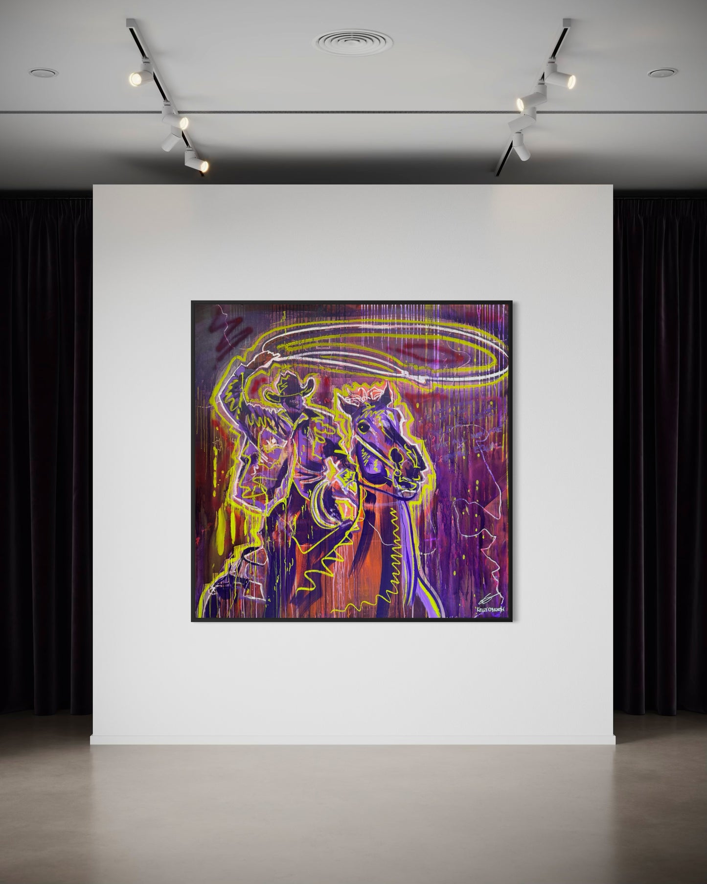 Neon Lasso by Kelly O'Brien in a gallery setting