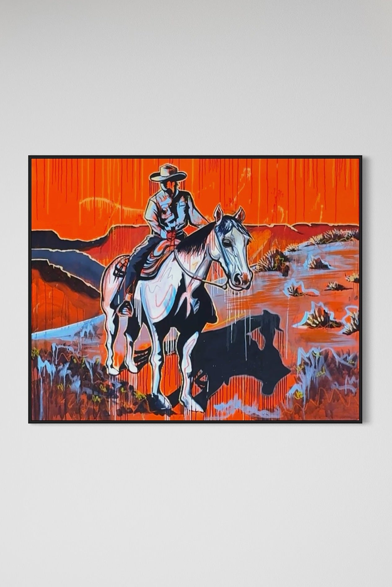 Shadow of Return by Kelly O'Brien, hanging on a gallery wall