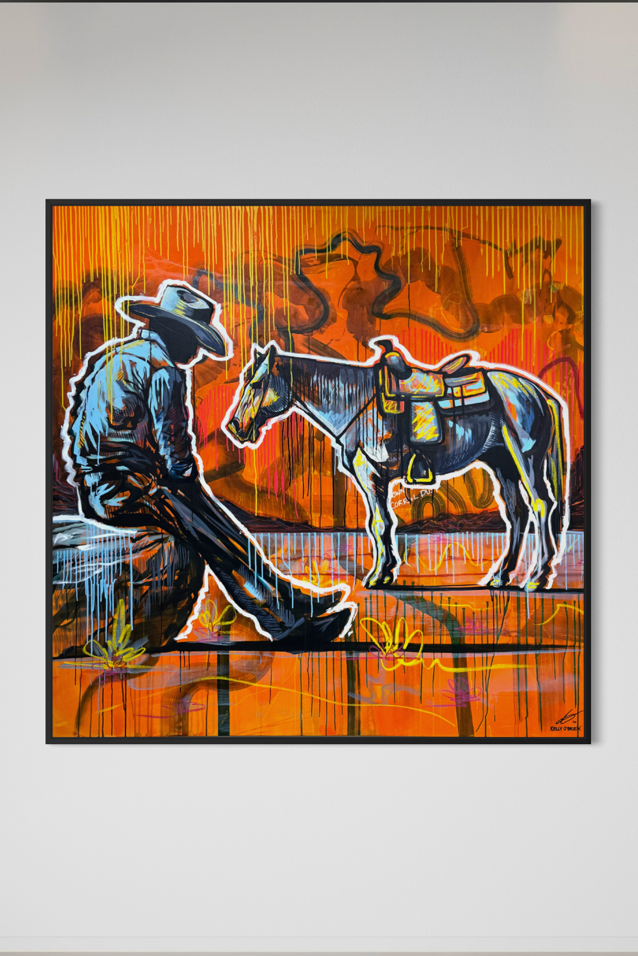 When the Dust Settles by Kelly O'Brien, hanging on a gallery wall